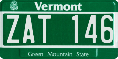 VT license plate ZAT146