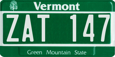 VT license plate ZAT147