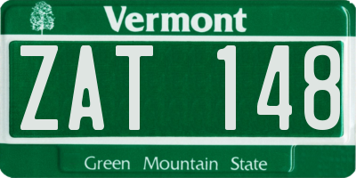 VT license plate ZAT148