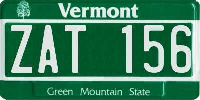 VT license plate ZAT156