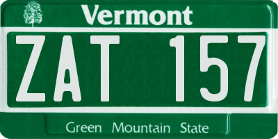 VT license plate ZAT157