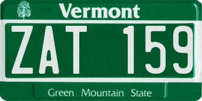 VT license plate ZAT159