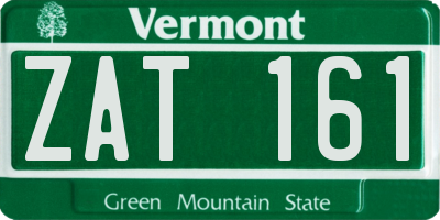VT license plate ZAT161