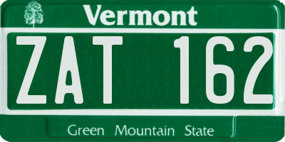 VT license plate ZAT162