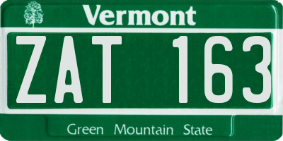 VT license plate ZAT163