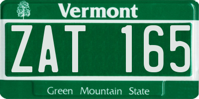 VT license plate ZAT165