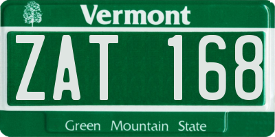 VT license plate ZAT168