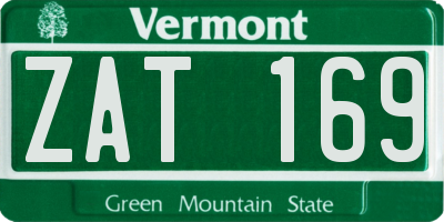 VT license plate ZAT169