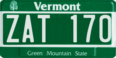 VT license plate ZAT170