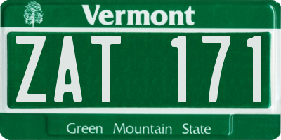 VT license plate ZAT171