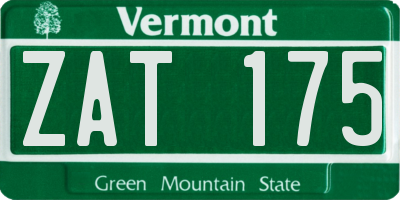 VT license plate ZAT175