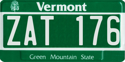 VT license plate ZAT176
