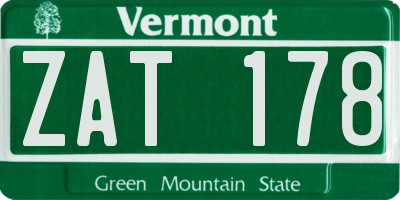 VT license plate ZAT178