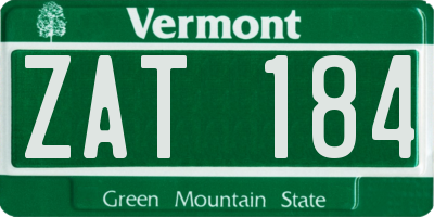 VT license plate ZAT184