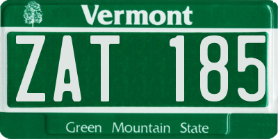 VT license plate ZAT185