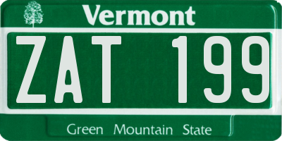 VT license plate ZAT199