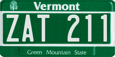 VT license plate ZAT211