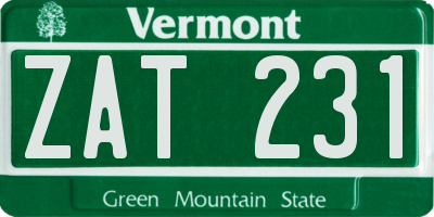 VT license plate ZAT231