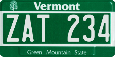 VT license plate ZAT234