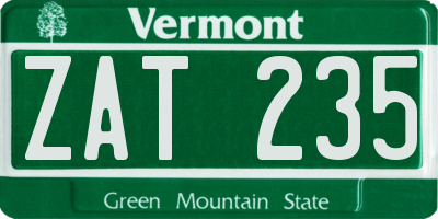 VT license plate ZAT235