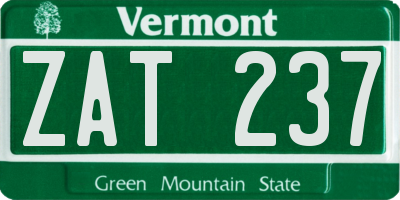VT license plate ZAT237