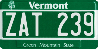 VT license plate ZAT239
