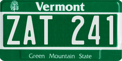 VT license plate ZAT241