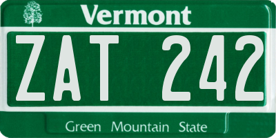 VT license plate ZAT242