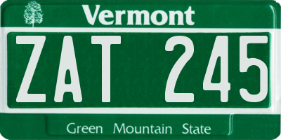 VT license plate ZAT245
