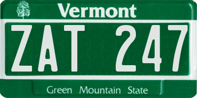 VT license plate ZAT247