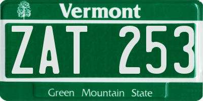VT license plate ZAT253