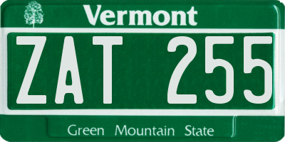 VT license plate ZAT255