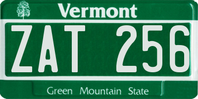VT license plate ZAT256