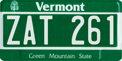 VT license plate ZAT261