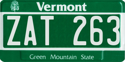 VT license plate ZAT263