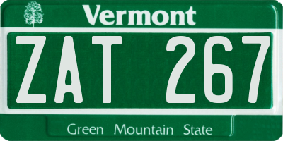 VT license plate ZAT267