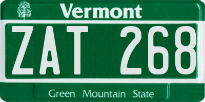 VT license plate ZAT268