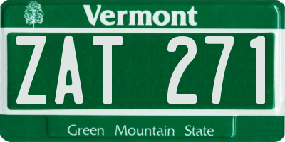 VT license plate ZAT271