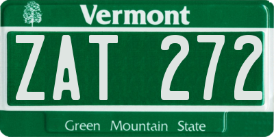 VT license plate ZAT272