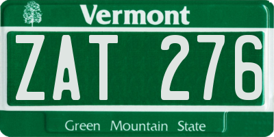 VT license plate ZAT276