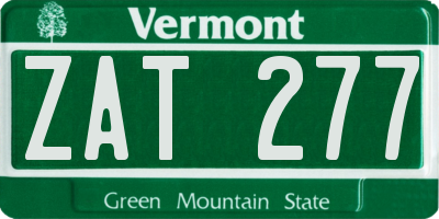 VT license plate ZAT277