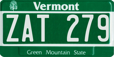 VT license plate ZAT279