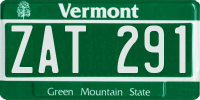 VT license plate ZAT291