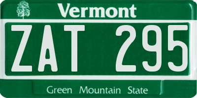 VT license plate ZAT295