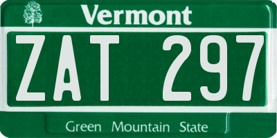 VT license plate ZAT297