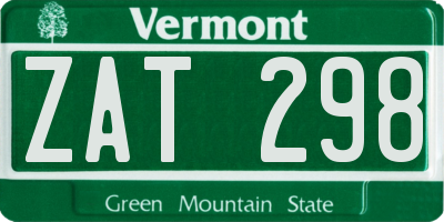 VT license plate ZAT298