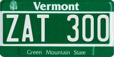 VT license plate ZAT300