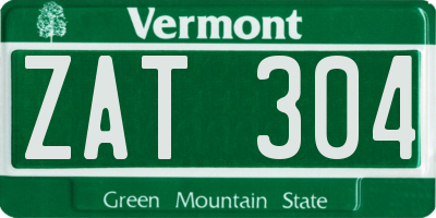 VT license plate ZAT304