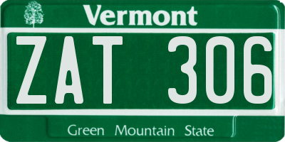 VT license plate ZAT306