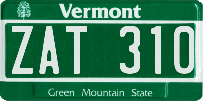 VT license plate ZAT310